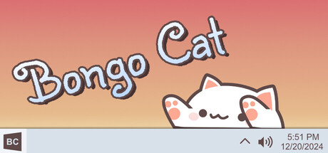 Bongo the Cat official game logo - cute white cat with bongo drums