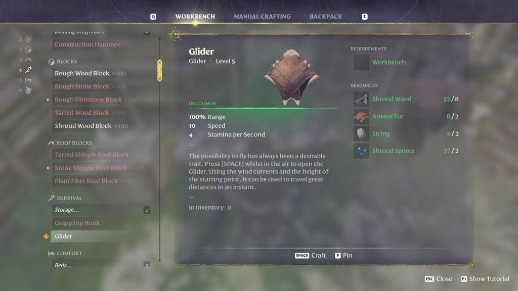 Crafting Glider