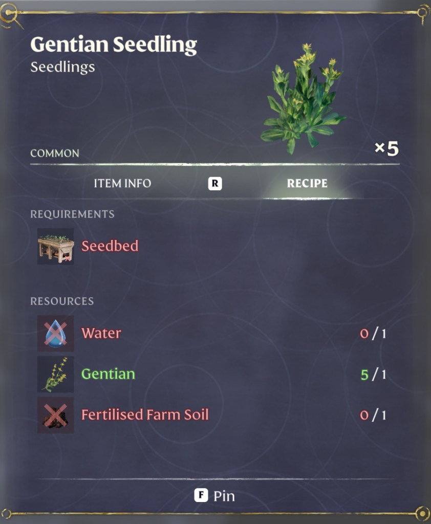 Gentian Seedling Item
